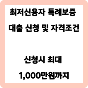 최저신용자 특례보증 대출